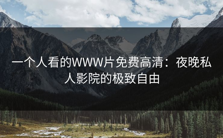 一个人看的WWW片免费高清：夜晚私人影院的极致自由