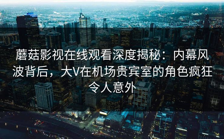 蘑菇影视在线观看深度揭秘:内幕风波背后,大V在机场贵宾室的角色疯狂令人意外